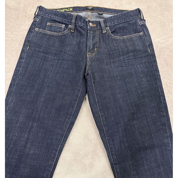J CREW Womens Jeans Dark Soft Wash Stretch Size 29‎ Toothpick Ankle Skinny - Picture 4 of 16